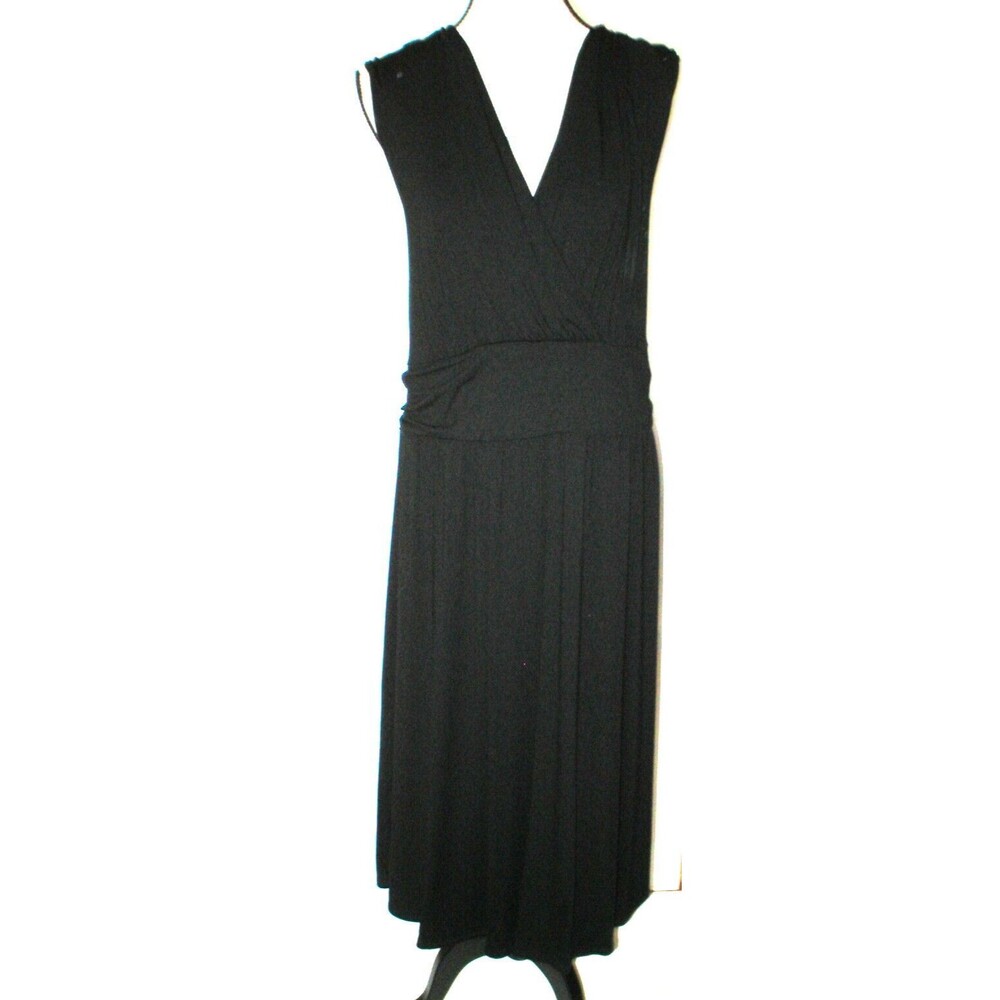 New Womens NWT $151 Three Dots Curvy 20 22 Plus Jersey Dress 3X Black USA No Slv